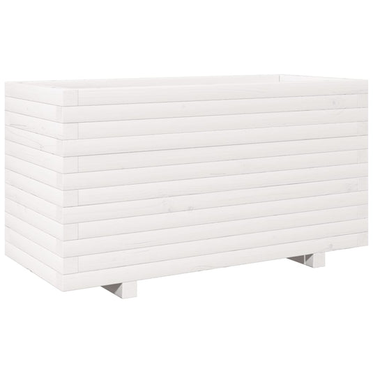 Vidaxl plantenbak 90x40x49,5 cm massief grenenhout wit