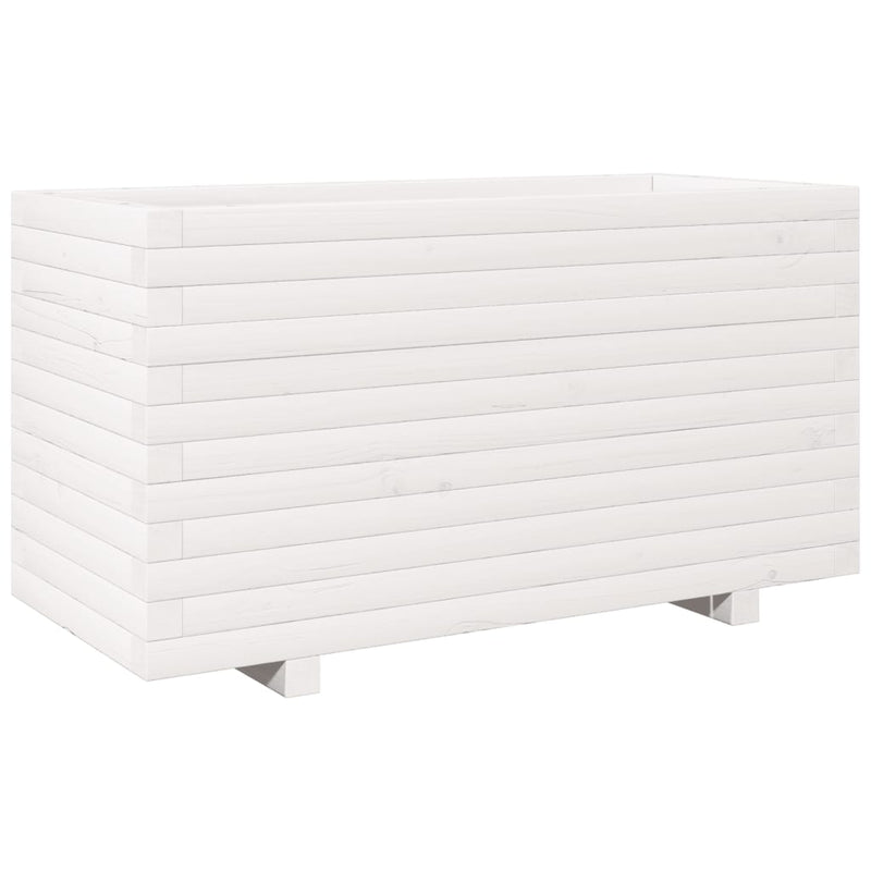 Load image into Gallery viewer, Vidaxl plantenbak 90x40x49,5 cm massief grenenhout wit
