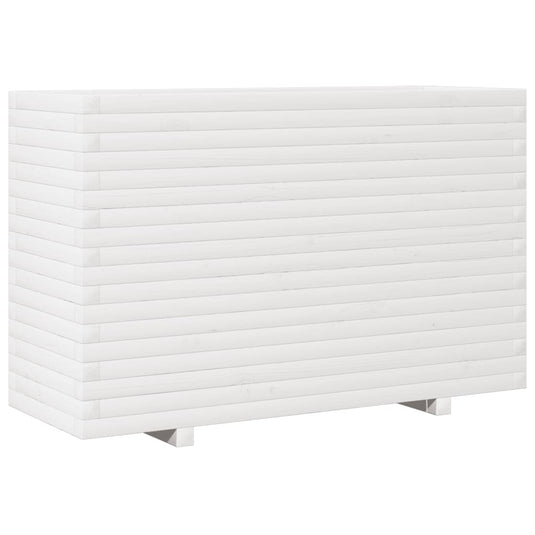 VidaXL Plantenbak 110x40x72 cm massief grenenhout wit