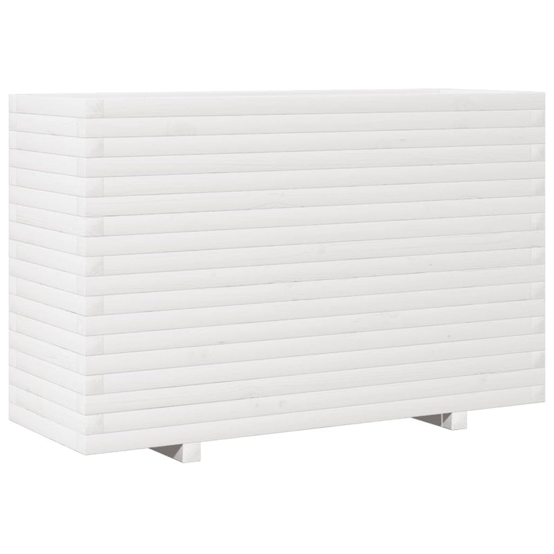 Load image into Gallery viewer, VidaXL Plantenbak 110x40x72 cm massief grenenhout wit
