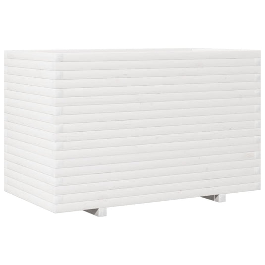 VidaXL Plantenbak 110x60x72 cm massief grenenhout wit
