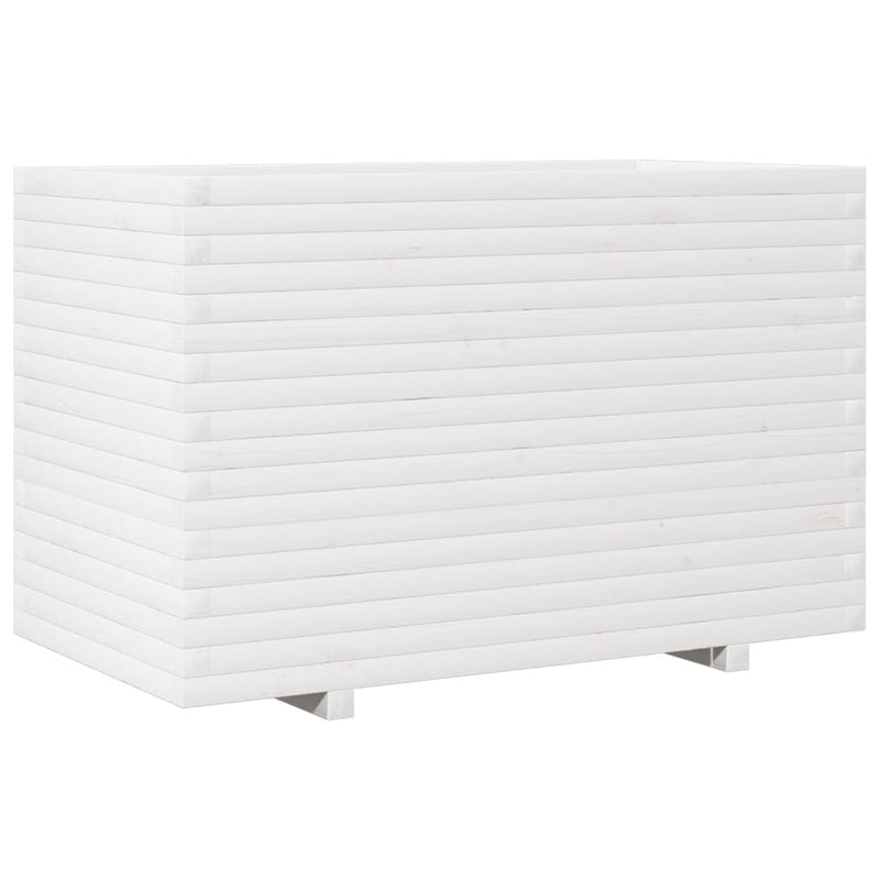 Load image into Gallery viewer, VidaXL Plantenbak 110x60x72 cm massief grenenhout wit
