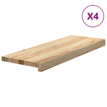 Vidaxl traptreden 4 st 70x25x2 cm onbehandeld massief eikenhout
