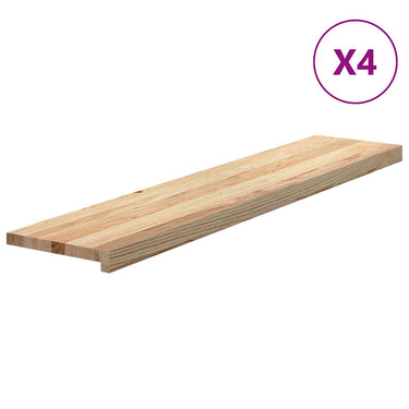 Vidaxl traptreden 4 st 120x25x2 cm onbehandeld massief eikenhout