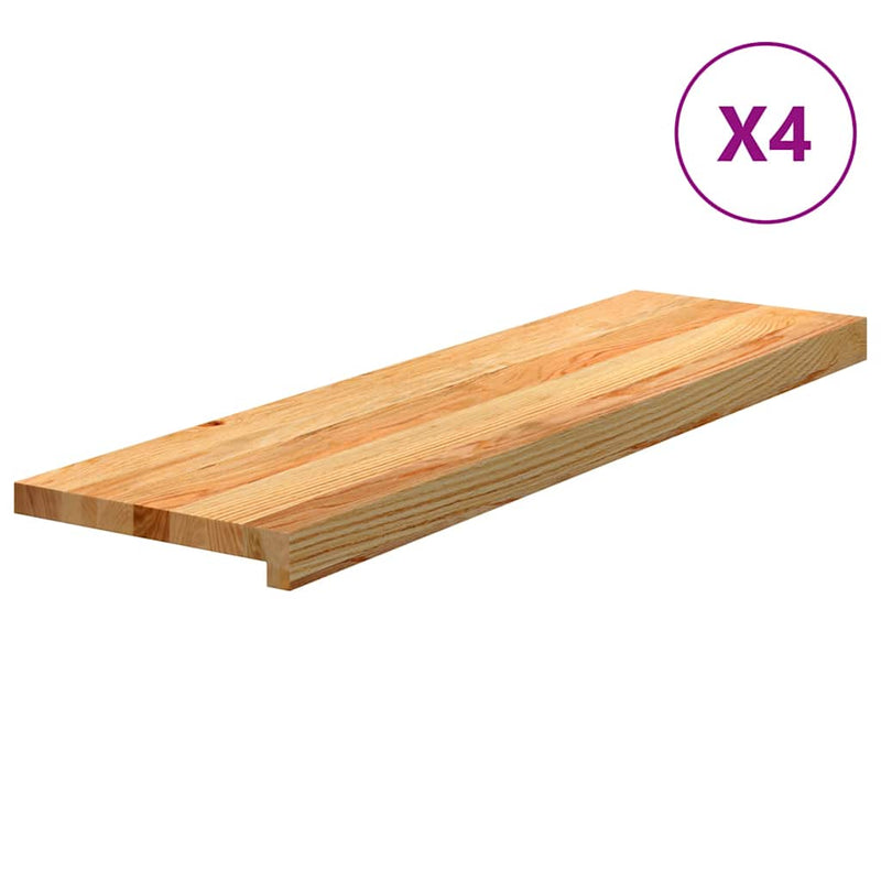 Load image into Gallery viewer, Vidaxl traptreden 4 st 90x25x2 cm massief eikenhout lichtbruin
