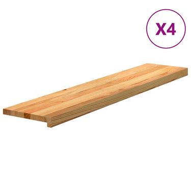 Vidaxl traptreden 4 st 120x25x2 cm massief eikenhout lichtbruin