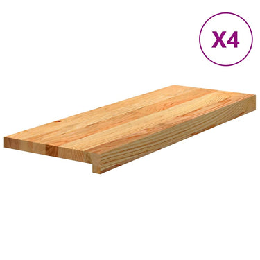 Vidaxl traptreden 4 st 70x30x2 cm massief eikenhout lichtbruin