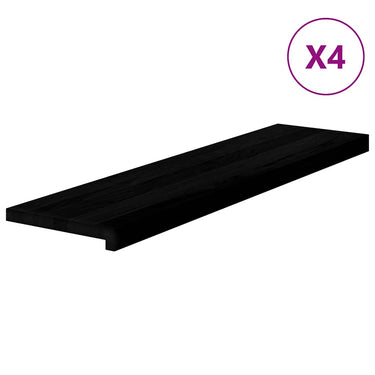 Vidaxl traptreden 4 st 100x25x2 cm massief eikenhout donkerbruin