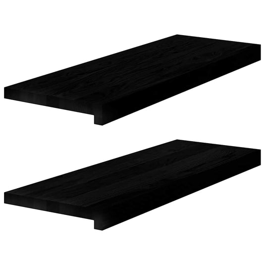 Vidaxl traptreden 2 st 70x25x2 cm massief eikenhout bruin-zwart