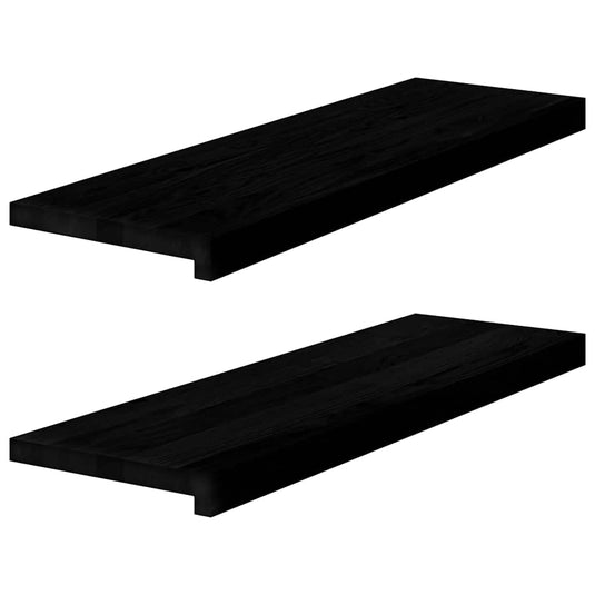 Vidaxl traptreden 2 st 80x25x2 cm massief eikenhout bruin-zwart