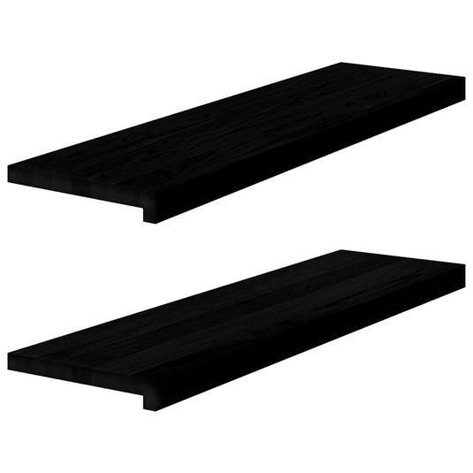 Vidaxl traptreden 2 st 90x25x2 cm massief eikenhout bruin-zwart