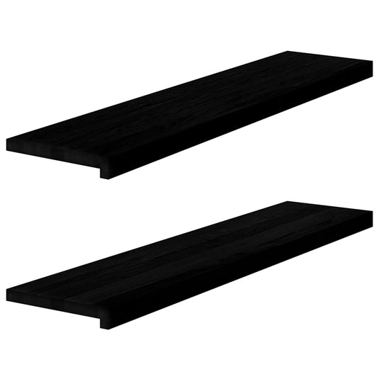 Vidaxl traptreden 2 st 110x25x2 cm massief eikenhout bruin-zwart
