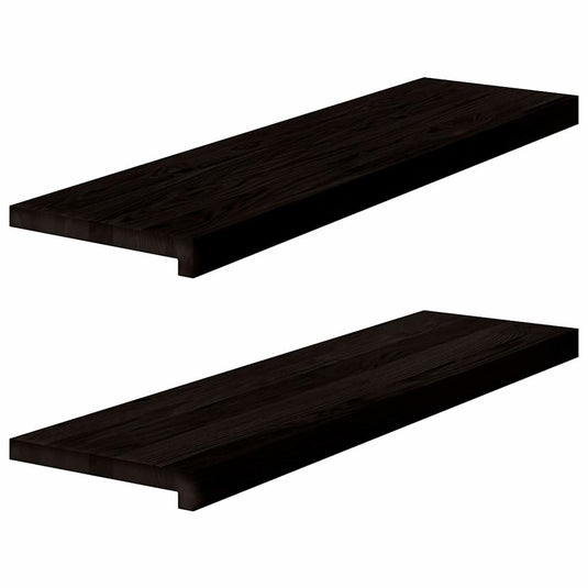 Vidaxl traptreden 2 st 90x30x2 cm massief eikenhout bruin-zwart