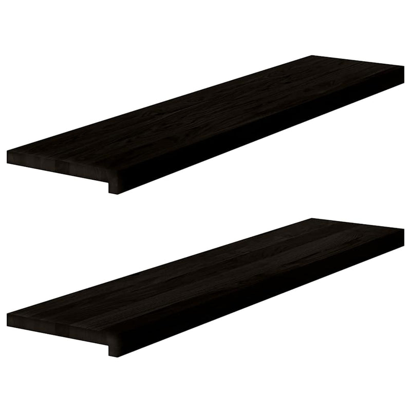 Load image into Gallery viewer, Vidaxl traptreden 2 st 110x30x2 cm massief eikenhout bruin-zwart
