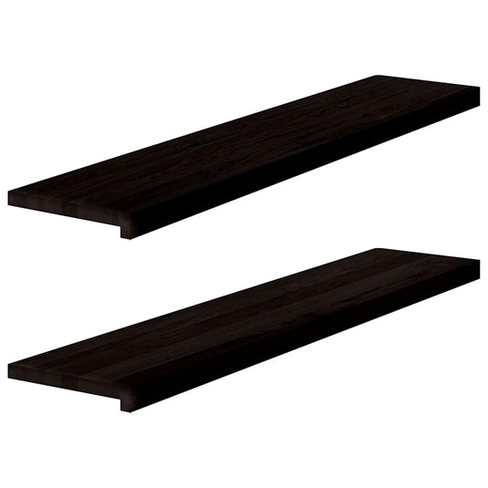 Vidaxl traptreden 2 st 120x30x2 cm massief eikenhout bruin-zwart