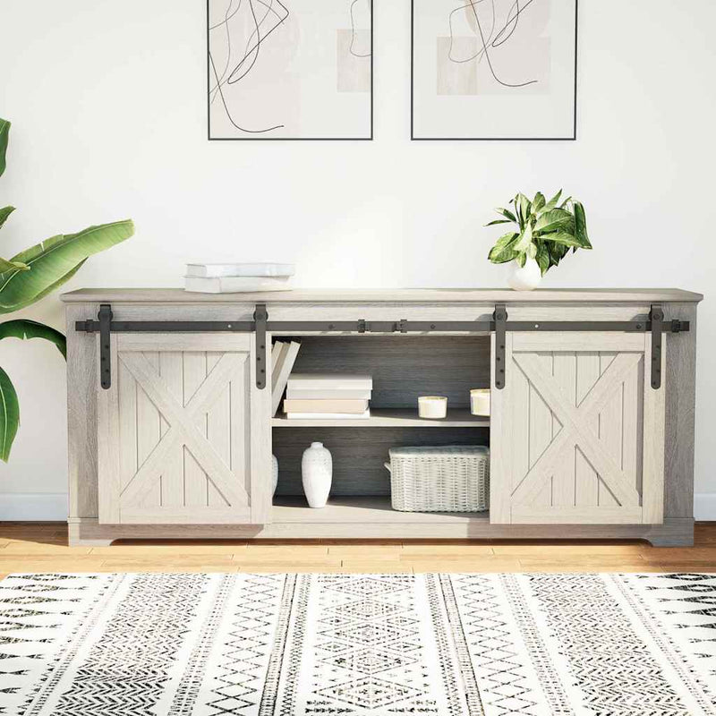 Load image into Gallery viewer, Vidaxl ophangset voor schuifdeur 152 cm koolstofstaal
