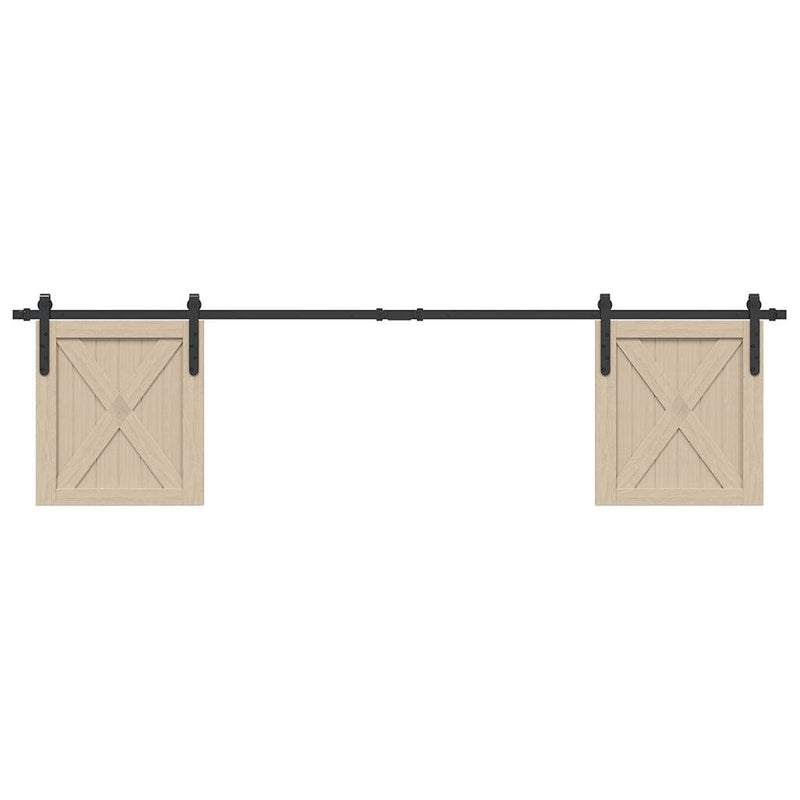 Load image into Gallery viewer, Vidaxl ophangset voor schuifdeur 200 cm koolstofstaal
