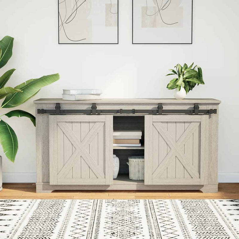 Load image into Gallery viewer, Vidaxl ophangset voor schuifdeur 122 cm koolstofstaal
