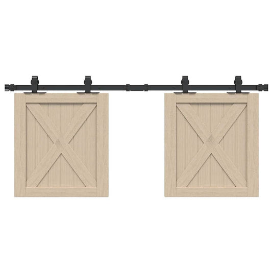 Vidaxl ophangset voor schuifdeur 122 cm koolstofstaal