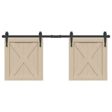 Vidaxl ophangset voor schuifdeur 122 cm koolstofstaal