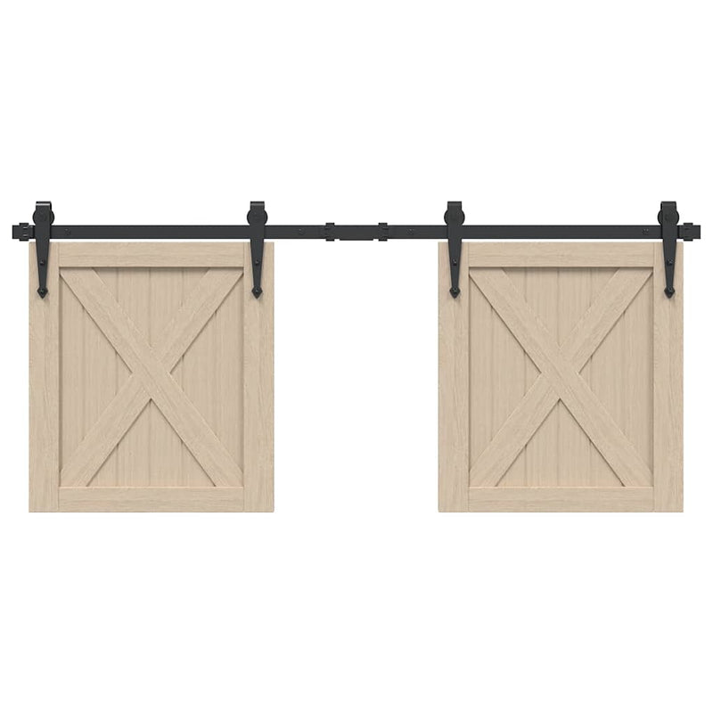 Load image into Gallery viewer, Vidaxl ophangset voor schuifdeur 122 cm koolstofstaal

