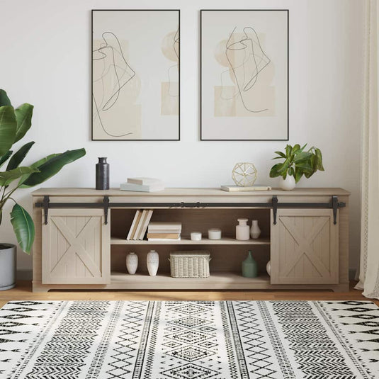 Vidaxl ophangset voor schuifdeur 200 cm koolstofstaal