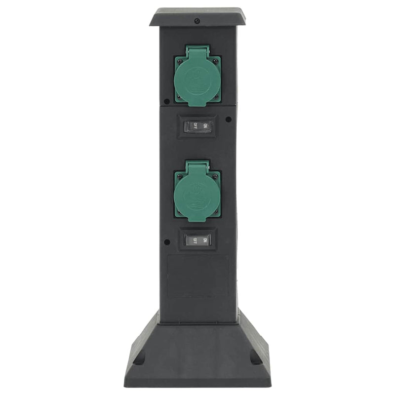 Load image into Gallery viewer, Vidaxl tuinstopcontact kolom 4-wegs 16x16x39,5 cm zwart en groen

