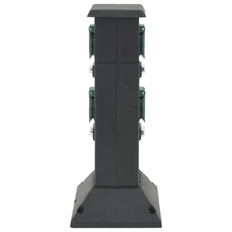 Load image into Gallery viewer, Vidaxl tuinstopcontact kolom 4-wegs 16x16x39,5 cm zwart en groen
