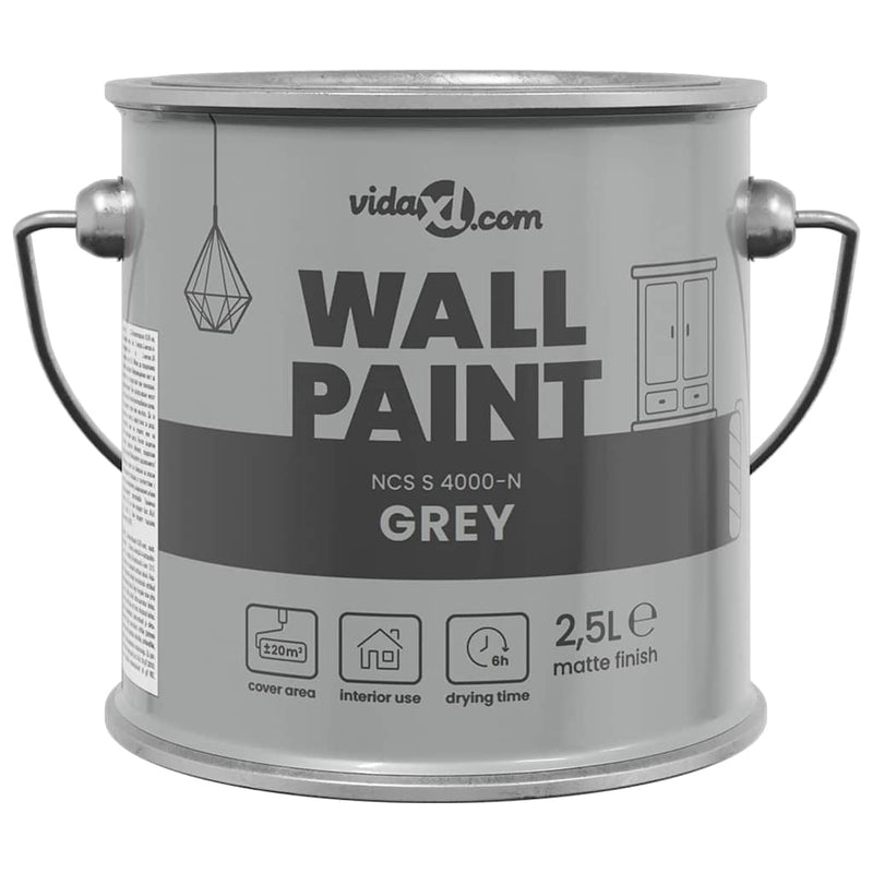Load image into Gallery viewer, Vidaxl muurverf grijs 2,5 l wandprint
