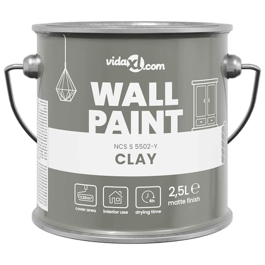 Vidaxl muurverf grijs 2,5 l wandprint