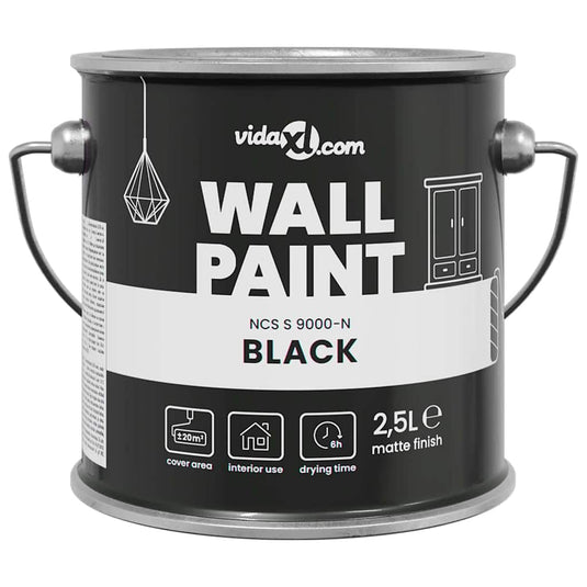 Vidaxl muurverf zwart 2,5 l wandprint