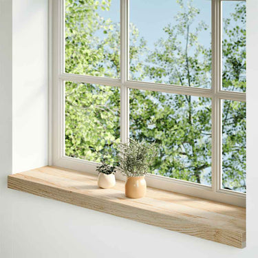 Vidaxl vensterbanken 2 st onbehandeld 100x20x2 cm massief eikenhout