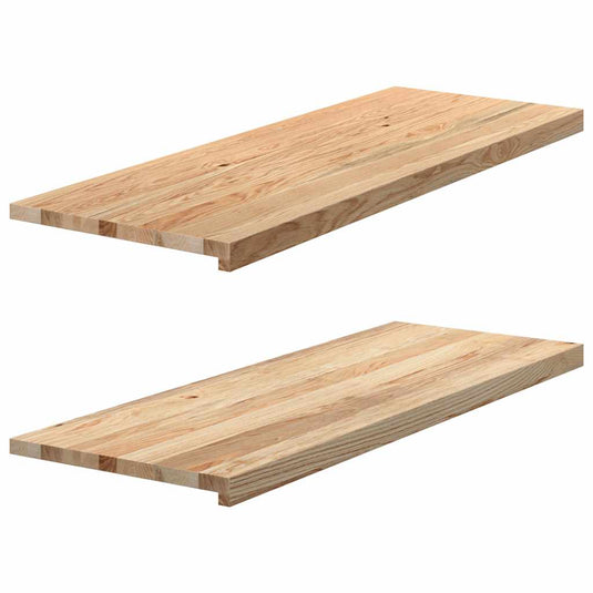 Vidaxl vensterbanken 2 st onbehandeld 110x40x2 cm massief eikenhout