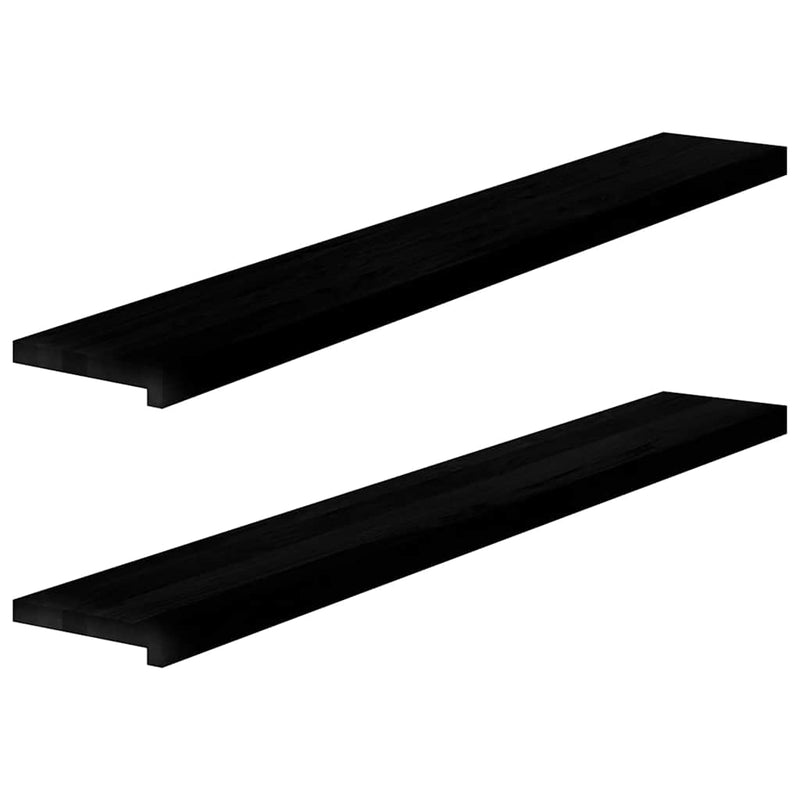 Load image into Gallery viewer, Vidaxl vensterbanken 2 st 140x20x2 cm massief eikenhout donkerbruin
