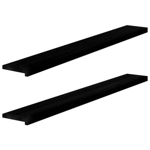 Vidaxl vensterbanken 2 st 160x20x2 cm massief eikenhout bruin-zwart