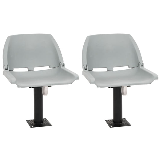 Vidaxl 4-delige bootstoelenset inklapbaar 48x51x41 cm grijs