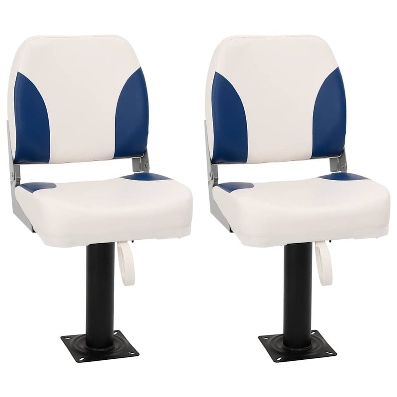 Load image into Gallery viewer, Vidaxl bootstoel 2 set inklapbaar 41x36x48 cm blauw en wit
