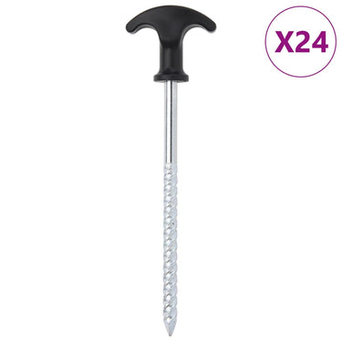 Vidaxl tentharingen 24 st ø7 mm 17 cm gegalvaniseerd staal