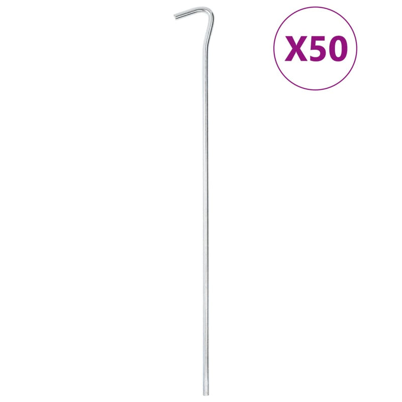Load image into Gallery viewer, Vidaxl tentharingen 50 st ø7 mm 30 cm gegalvaniseerd staal
