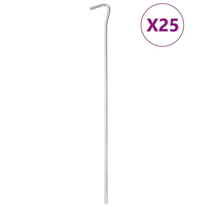 Load image into Gallery viewer, Vidaxl tentharingen 25 st ø7 mm 30 cm gegalvaniseerd staal
