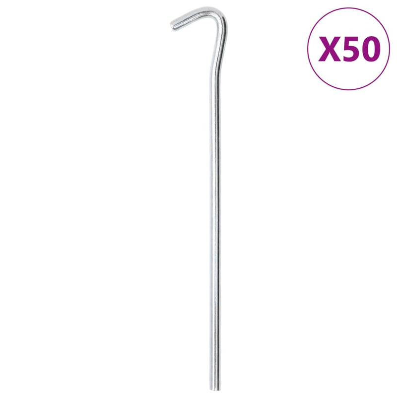 Load image into Gallery viewer, Vidaxl tentharingen 50 st ø7 mm 23 cm gegalvaniseerd staal
