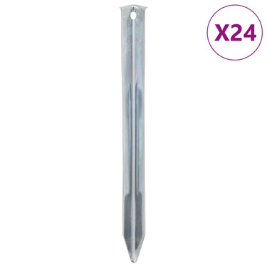 Vidaxl tentharingen 24 st ø20 mm 22 cm gegalvaniseerd staal