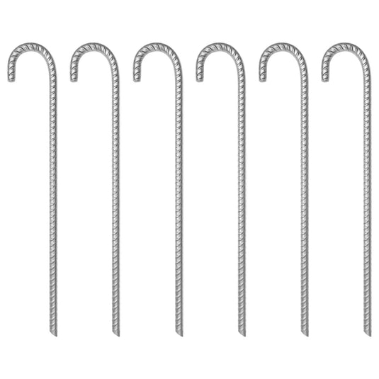 Vidaxl tentharingen 6 st ø12 mm 41,5 cm gegalvaniseerd staal