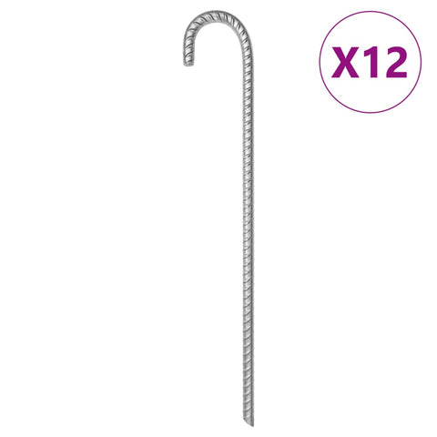 Vidaxl tentharingen 12 st ø12 mm 41,5 cm gegalvaniseerd staal