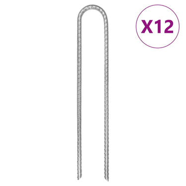Vidaxl tentharingen 12 st u-vormig ø7 mm 30 cm gegalvaniseerd staal