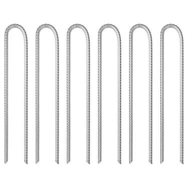 Vidaxl tentharingen 6 st u-vormig ø10 mm 37 cm gegalvaniseerd staal