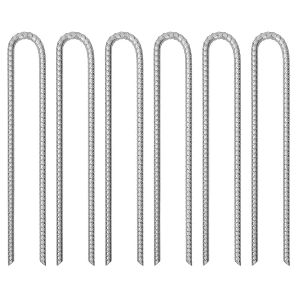 Vidaxl tentharingen 6 st u-vormig ø12 mm 41,5 cm gegalvaniseerd staal