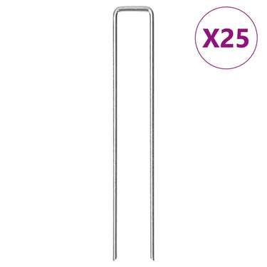 Vidaxl grondharingen 25 st u-vormig 20x3,5 cm gegalvaniseerd staal