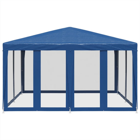 Vidaxl partytent met 8 mesh zijwanden 4x4 m hdpe blauw