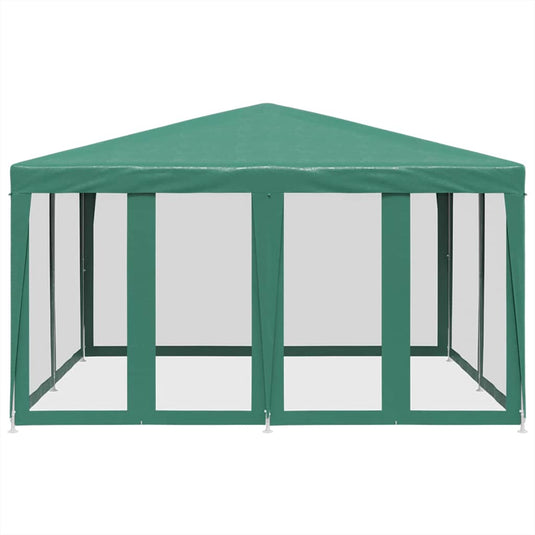 Vidaxl partytent met 8 mesh zijwanden 4x4 m hdpe groen